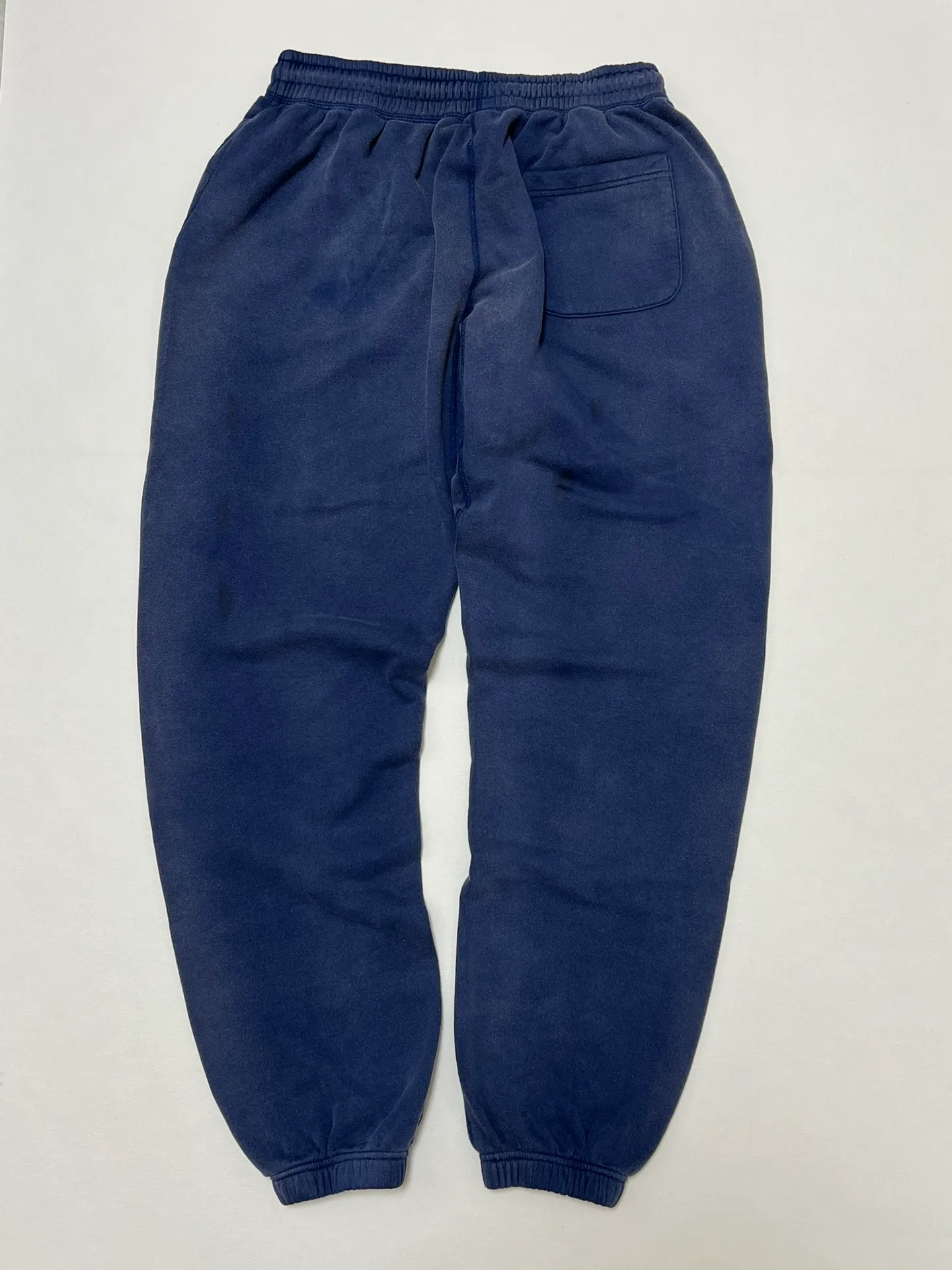 SAINT M×××××× ANGEL SWEATER PANTS/NAVY Angel Reborn Blue Sweatpants Washed Blue S-XL Assute Garment Dyeing Full Clothes Water Fading Dirty and Distressed New Vintage Ceiling God Cut Original Same Style